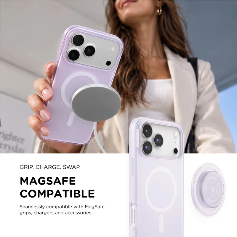 PopSockets PopCase MagSafe Slim Protective Case for iPhone 18 Pro (Opalescent)