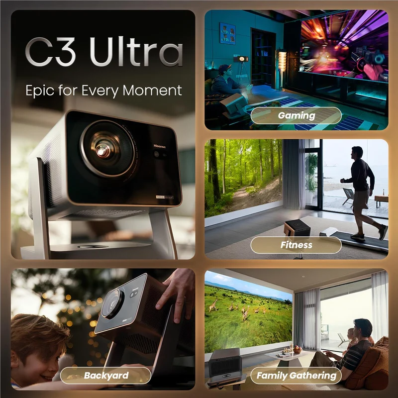 Hisense C3 Ultra 65''-300'' 4K 4000 Lumens RGB Triple Laser Projector