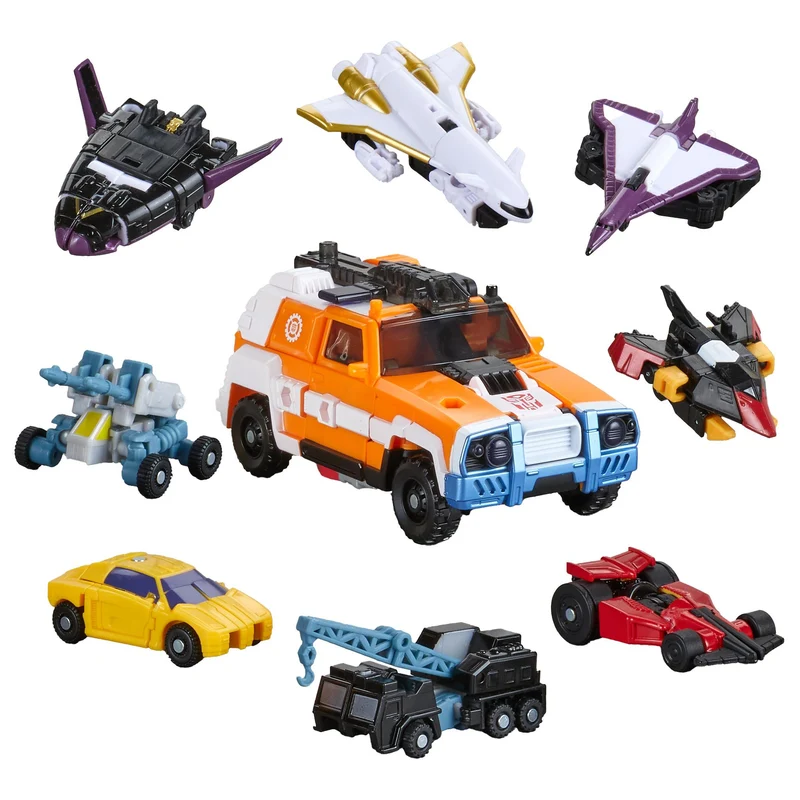 Transformers - Age Of The Primes: Voyager Class Powerlinx Red Alert and 8 Mini-Con Pack