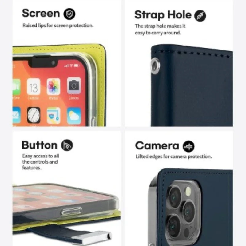 Goospery Rich Diary for iPhone 16 Pro - Navy