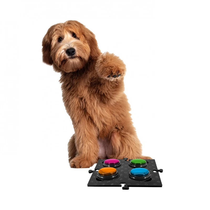 Tech4Pets 2PK Mat Board Organiser Storage Holder For Talking Buttons/Floor Black