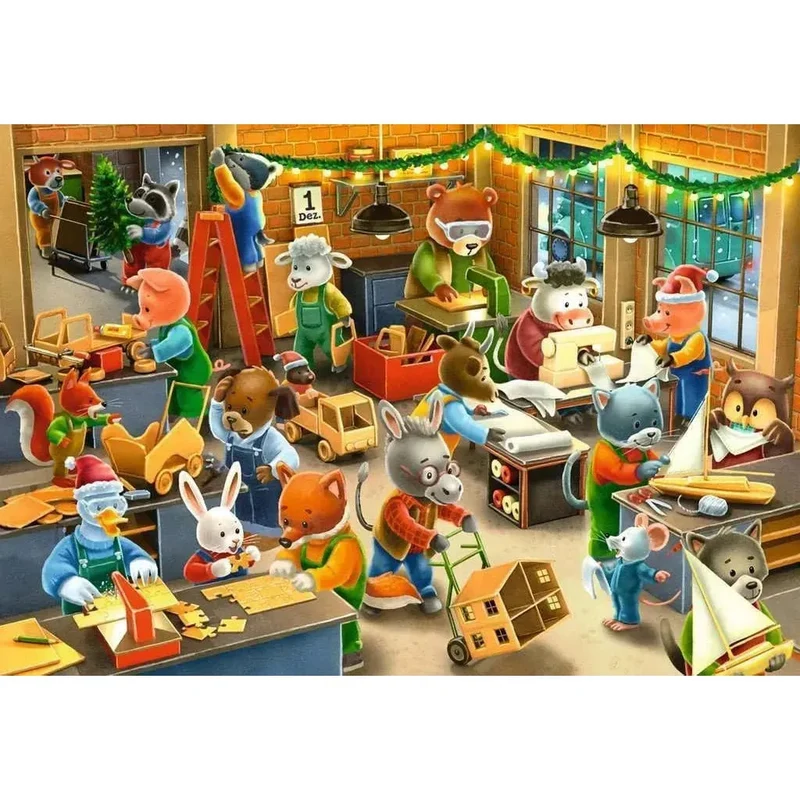Ravensburger 2x24pc Christmas Toy Factory Puzzle