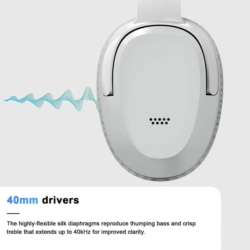 Silcron Active Noise Cancelling Bluetooth Headphones (White)