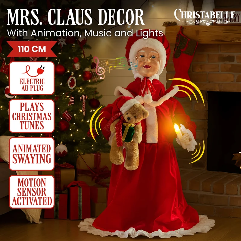 Christabelle Animated Musical LED Mrs. Claus 1.1m