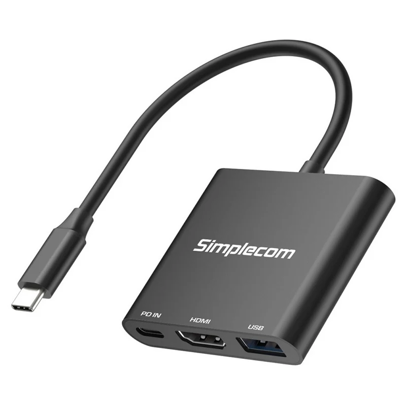 Simplecom USB-C 3-In-1 HDMI 2.0 4K@60Hz USB 3.2 Adapter (DA320)