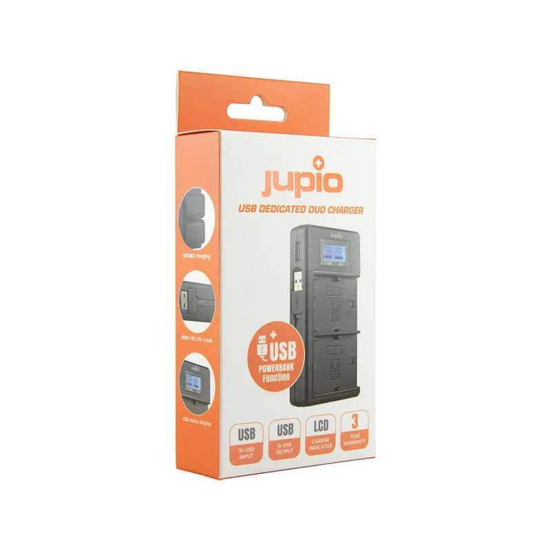 Jupio Dedicated Duo USB Charger with LCD For Fuji NP-W126S Batteries