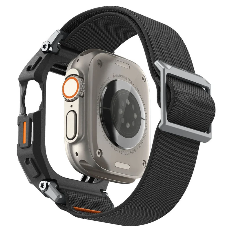 Spigen Apple Watch Ultra 4/3/2/1 49mm Lite Fit Pro Band Case with Screen Protector (Black)
