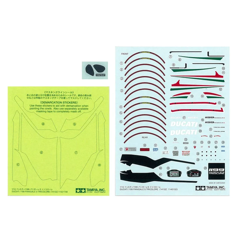 Tamiya 1/12 Ducati 1199 Panigale S Tricolore Motorcycle Scaled Plastic Model Kit