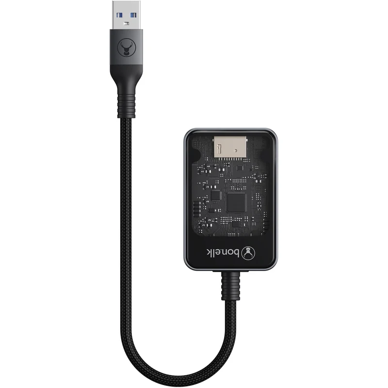 Bonelk Vision Long-Life USB-A to MicroSD/SD Adapter (SG/Clear)