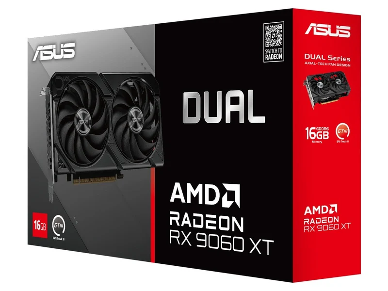 ASUS Dual Radeon RX 9060 XT 16GB GDDR6 Graphics Card