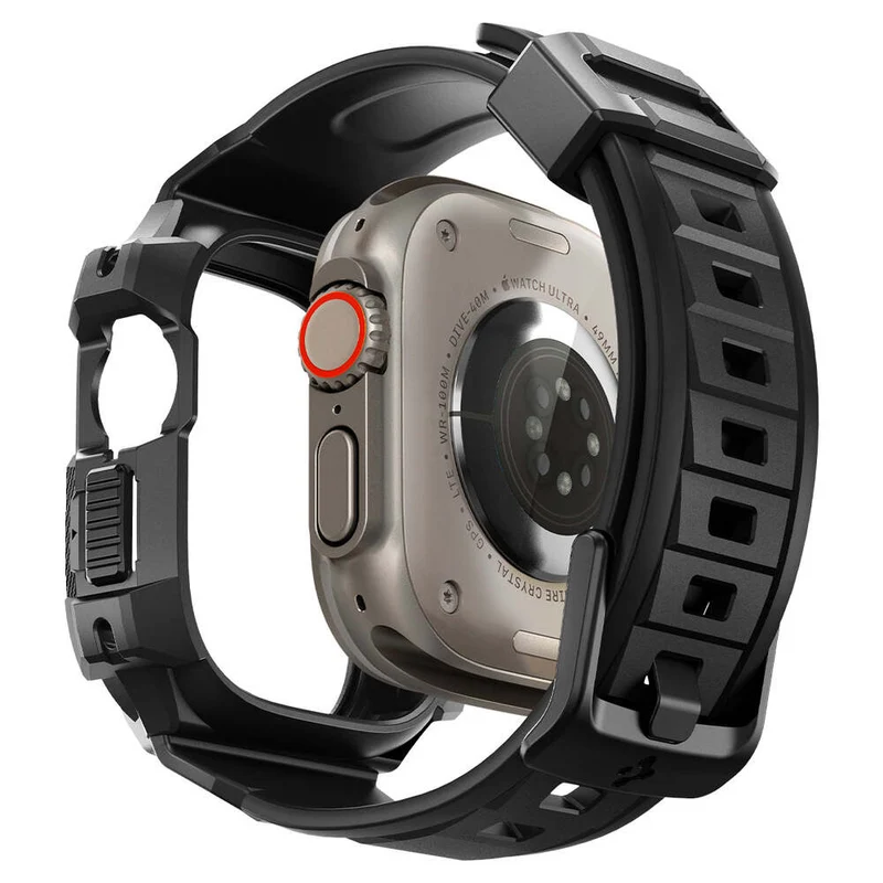 Spigen Apple Watch Ultra 4/3/2/1 49mm Rugged Armor Pro Band Case (Black)
