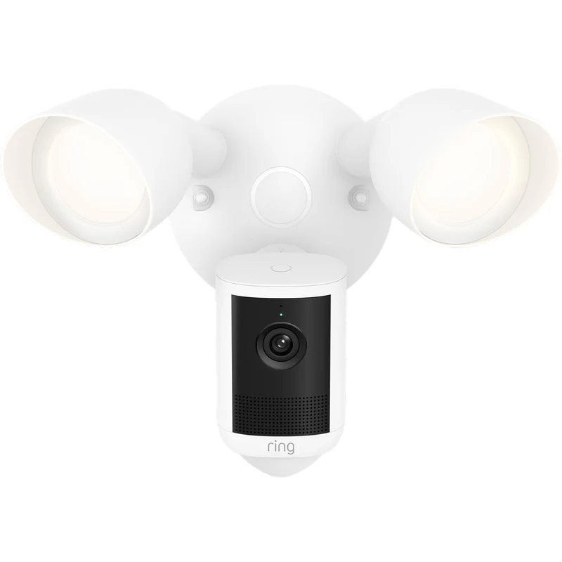 Ring Floodlight Camera 2K Wired Security Camera (White)