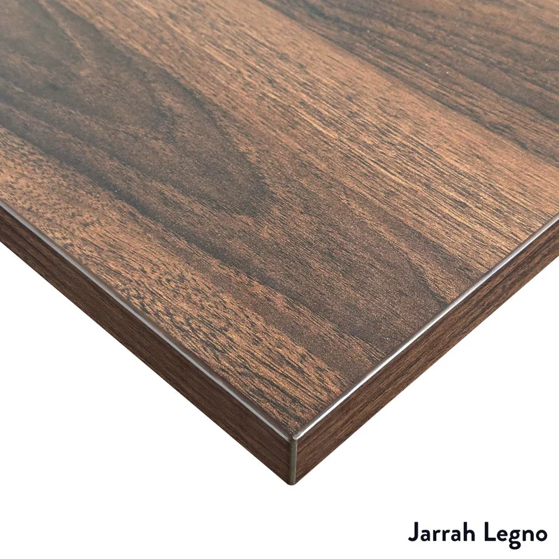 Desky Dual Melamine Sit Stand Desk 150cm Jarrah Legno Desktop and Space Grey Frame