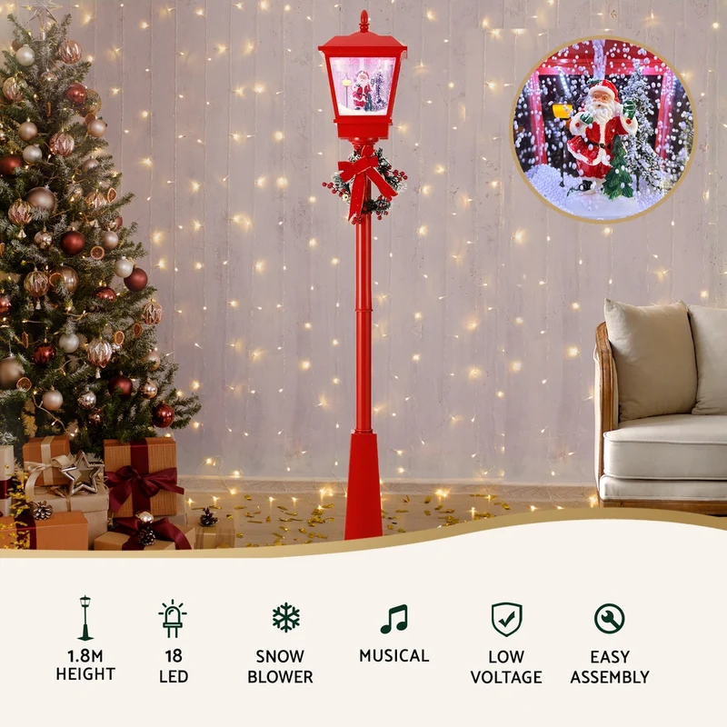 Jingle Jollys 1.8M Christmas Lamp Post Lights LED Outdoor Decorations