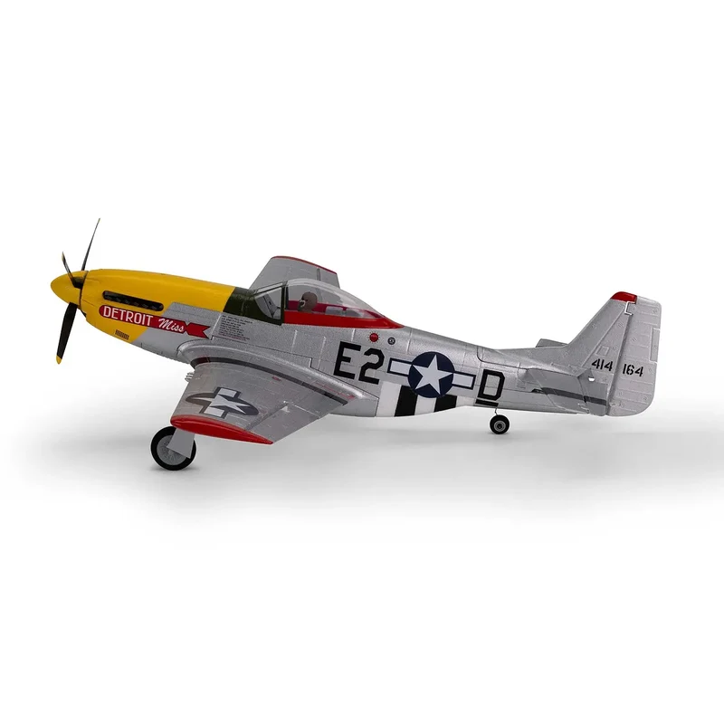 E-Flite RC Plane UMX P-51D Mustang "Detroit Miss" 500mm Warbird BNF Basic with AS3X and Smart Technology