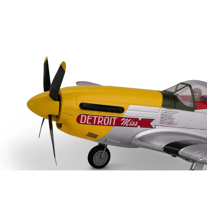 E-Flite RC Plane UMX P-51D Mustang "Detroit Miss" 500mm Warbird BNF Basic with AS3X and Smart Technology