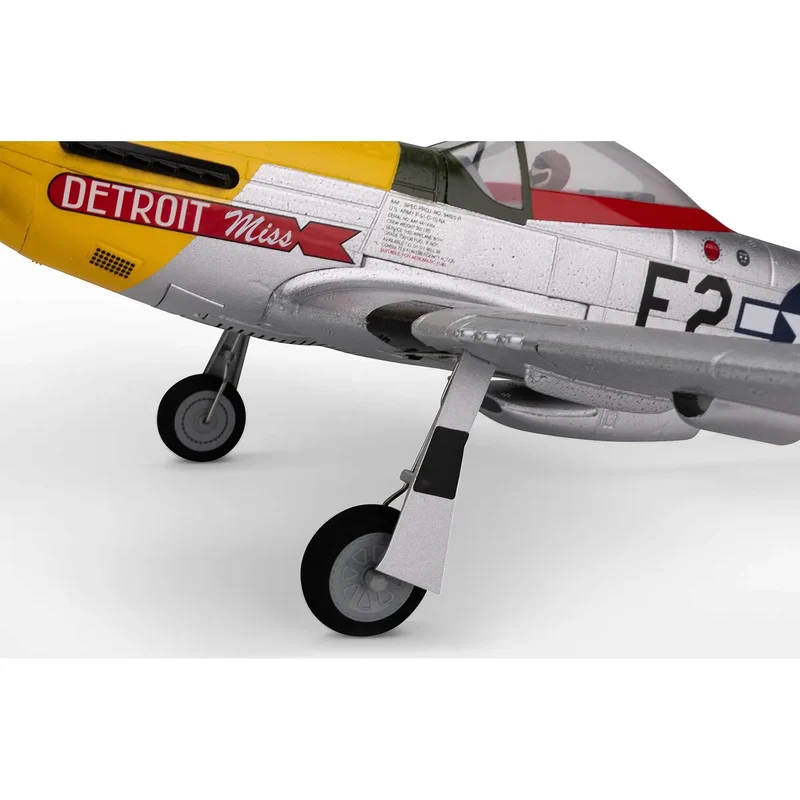E-Flite RC Plane UMX P-51D Mustang "Detroit Miss" 500mm Warbird BNF Basic with AS3X and Smart Technology