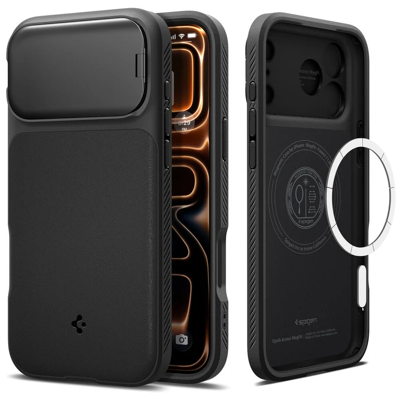 SPIGEN Optik Armor MagSafe Case for iPhone 18 Pro/17 Pro (Black)