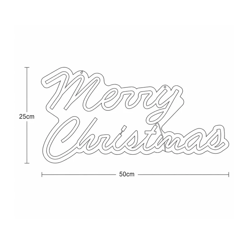 Lexi Lighting 50cm Merry Christmas Neon Sign - Warm White