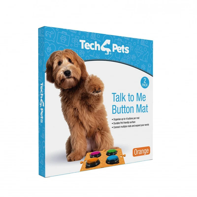 Tech4Pets 2PK Mat Board Organiser Storage Holder For Talking Buttons/Floor ORNG
