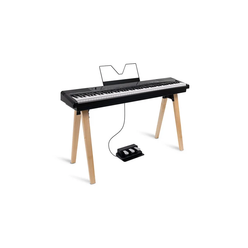 Alesis Recital Home Contemporary 88 Key Digital Piano with Wood Stand Black