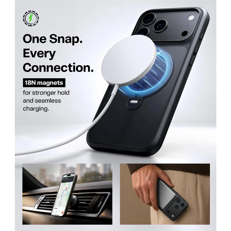 Torras Ostand Q3 Spin Case for iPhone 18 Pro Max (Black)