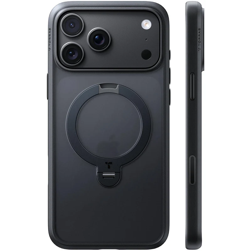 Torras Ostand Q3 Spin Case for iPhone 18 Pro (Black)