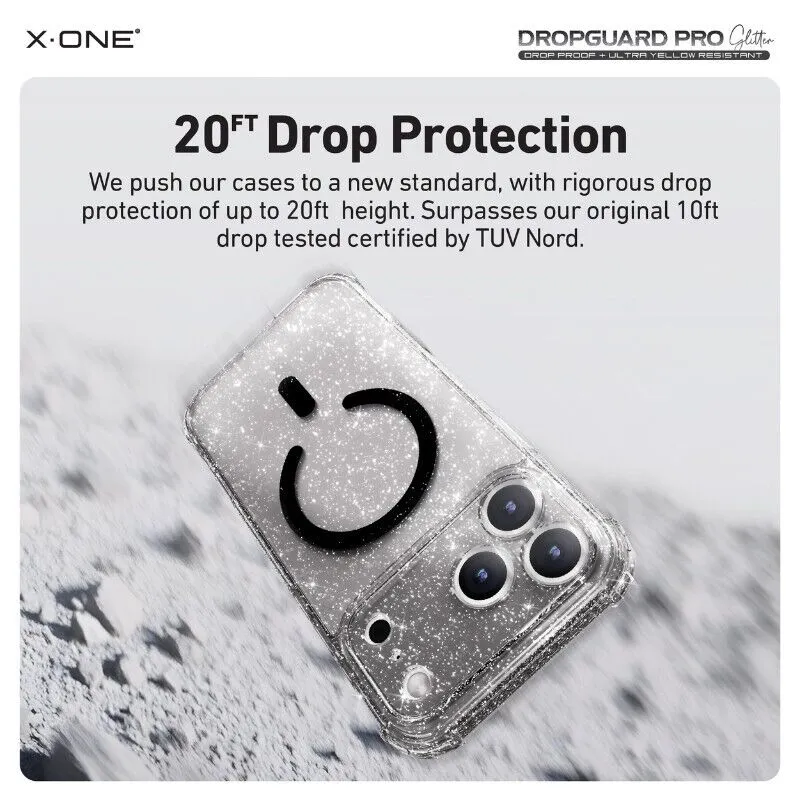 X.One [Mgsafe] Glitter Impact Protection Case iPhone 17 Pro - Glitter Clear