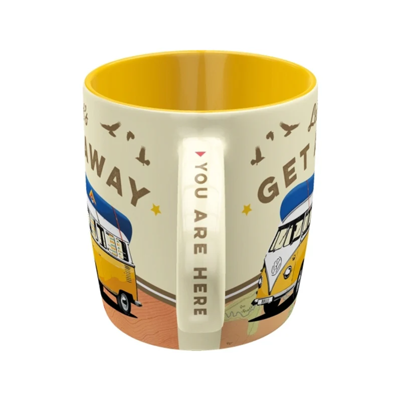 Nostalgic-Art Mug VW Bulli Travel-Themed Retro Ceramic 330ml Yellow