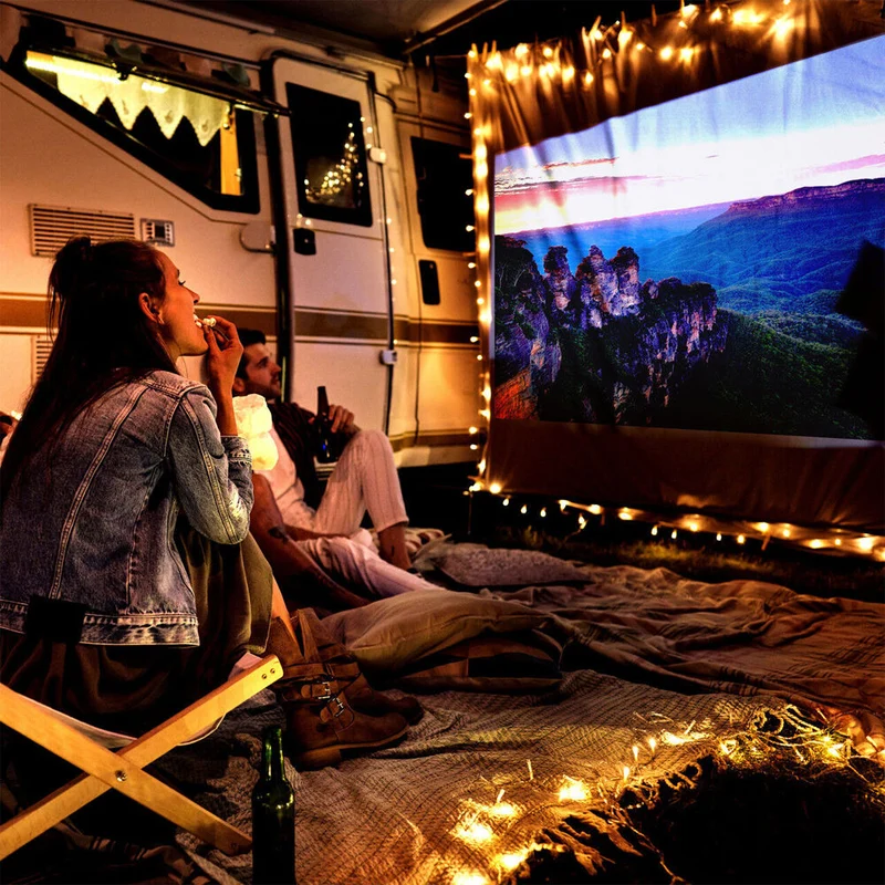 Laser 100in Multi-Angle Tube Android LED Projector Expansive Screen White