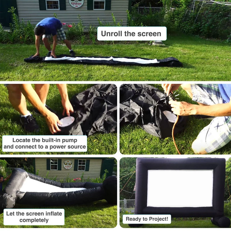 Laser 3pc Precision Outdoor Gaming Projector Soundbar Screen Bundle HD Bluetooth