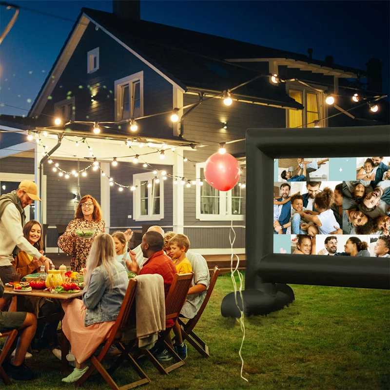 Laser 3pc Precision Outdoor Gaming Projector Soundbar Screen Bundle HD Bluetooth