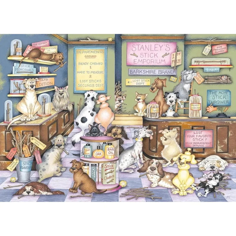 Ravensburger 1000pc Dapper Dog's No 2: Stanl. Stick Em Puzzle