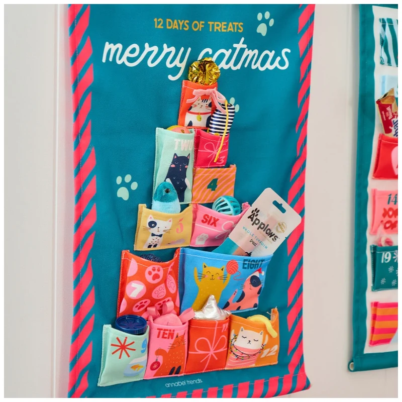 Annabel Trends Reusable Cat Christmas Advent Calendar 39x58.5cm
