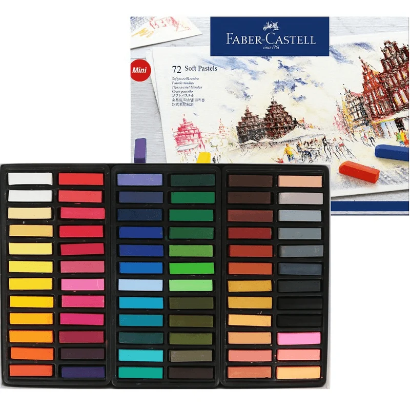 Faber-Castell Soft Pastels 72 Pack Assorted Colours Creative Studio Mini Crayons