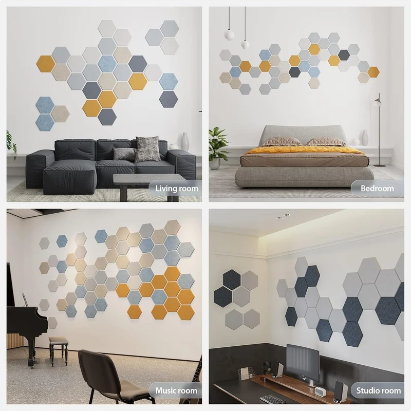 iDeer Life Acoustic Foam Panels Hexagon – 12 Pack