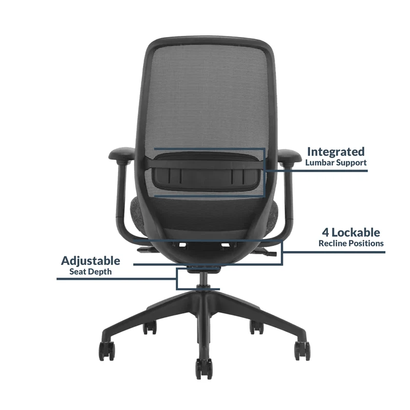 Desky CoilFlex Ergonomic Office Chair - Yellow / No Headrest