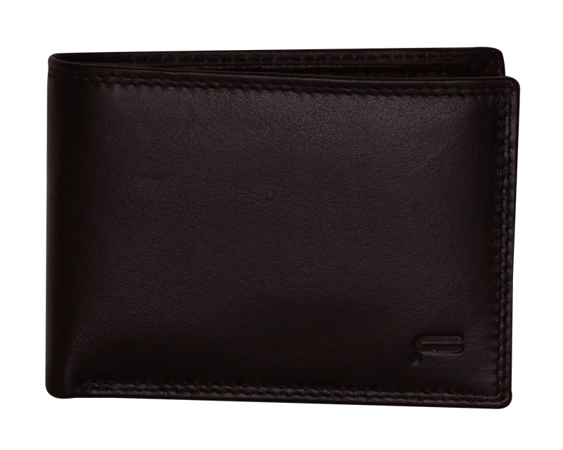 Futura Mens RFID Slim Leather Wallet - Brown