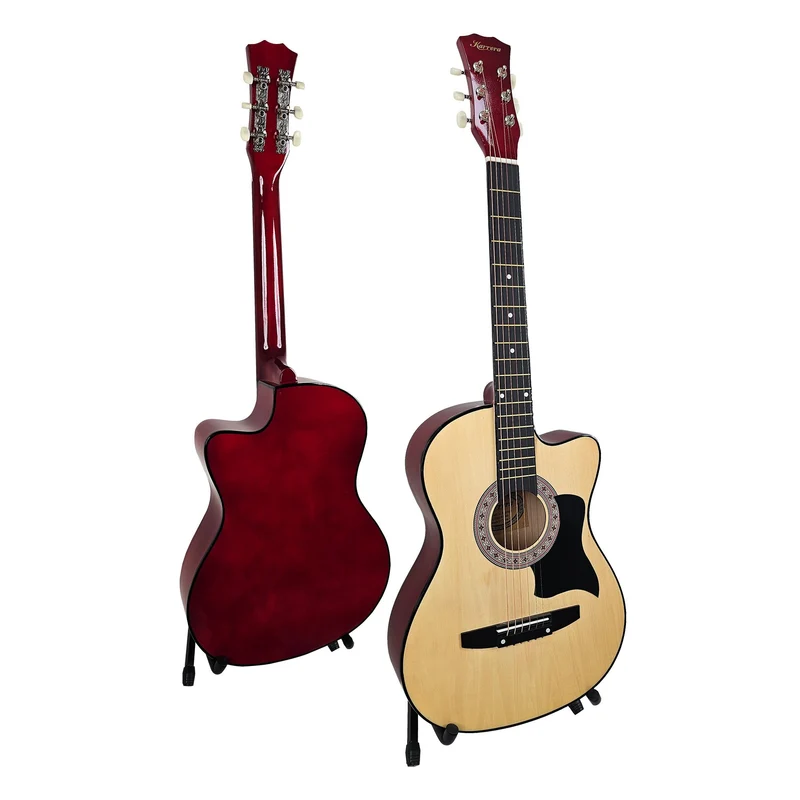 Karrera 38" Pro Cutaway Acoustic Guitar with Carry Bag (Natural)