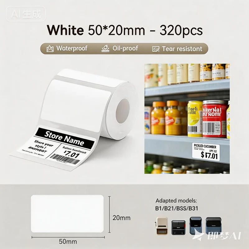 NiiMbot white label paper 50*20mm for B21/B3S/B1 [320-Pieces]