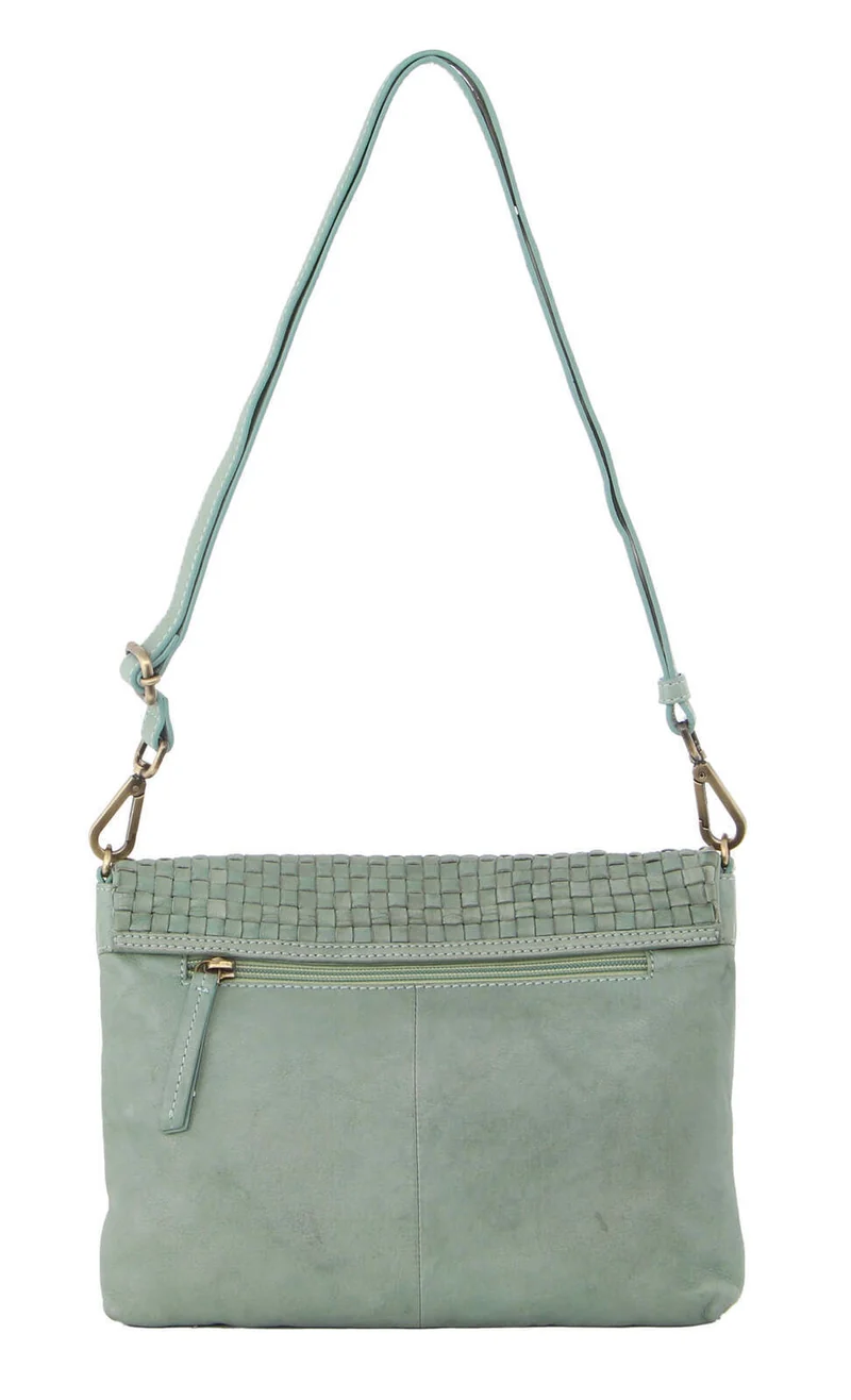 Pierre Cardin Womens Woven Cross-Body Bag 3-Piece Set (Mint Green)
