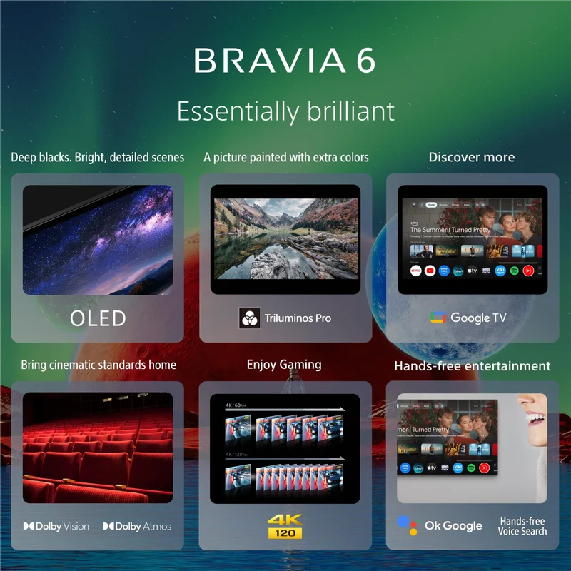 Sony 77" BRAVIA 6 OLED 4K HDR Google TV with Gemini [2026]