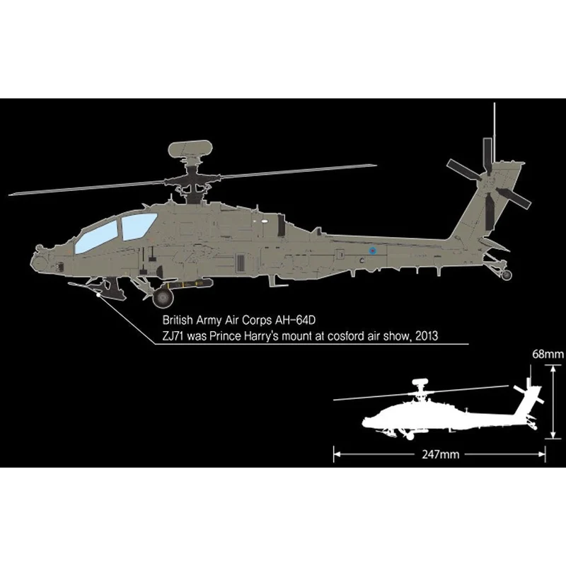 1/72 British Army AH64 Afghanistan Apache Plastic Model Kit
