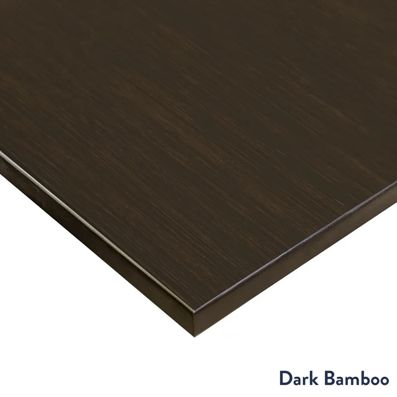 Desky Dual Mini Dark Bamboo Sit Stand Desk 80cm and Wheat Frame