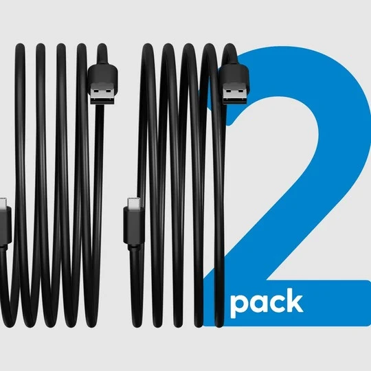 Laser 1m (2-pack) USB Type-C to A Cable Fast Charge (Black)
