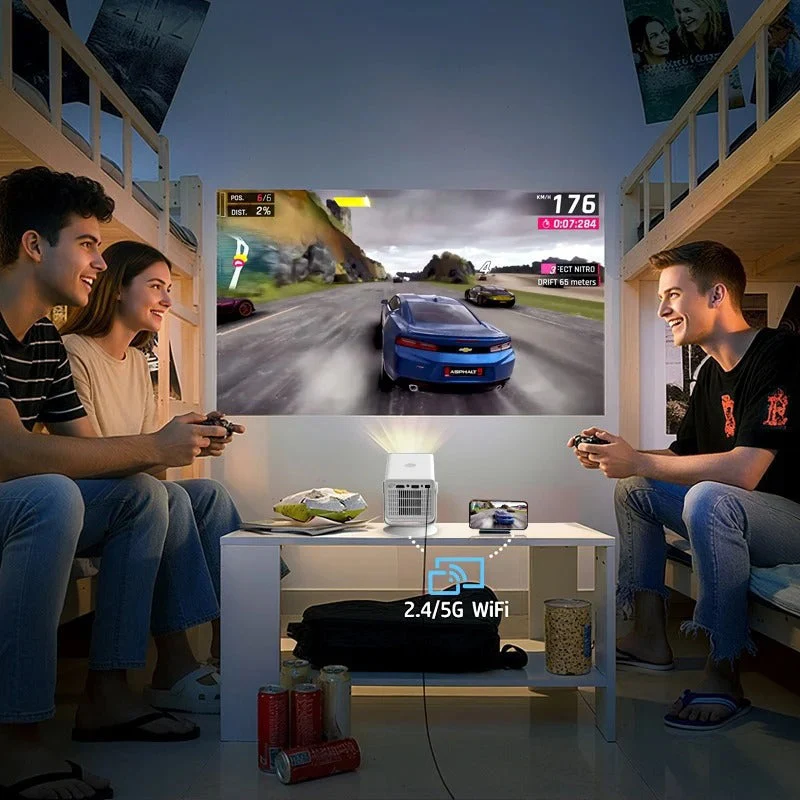 HP MC475 1080P Full HD Smart Portable Mini Projector with 4K Support