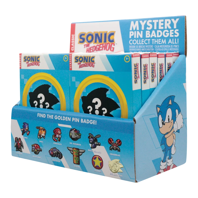 Fanattik Sonic The Hedgehog - Mystery Pin Badges CDU Contains 12 Blind Boxes