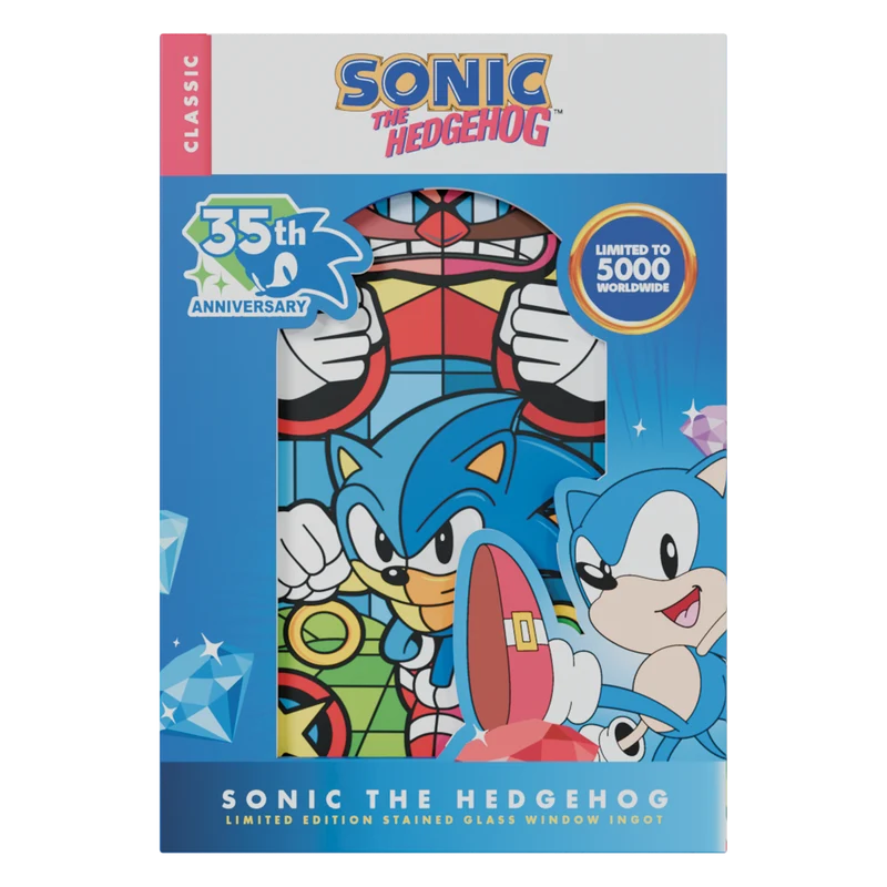 Fanattik Sonic The Hedgehog - Stained Glass Window Style Ingot - Limited Edition