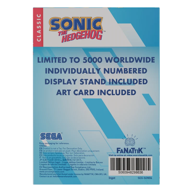 Fanattik Sonic The Hedgehog - Ingot-Limited Edition