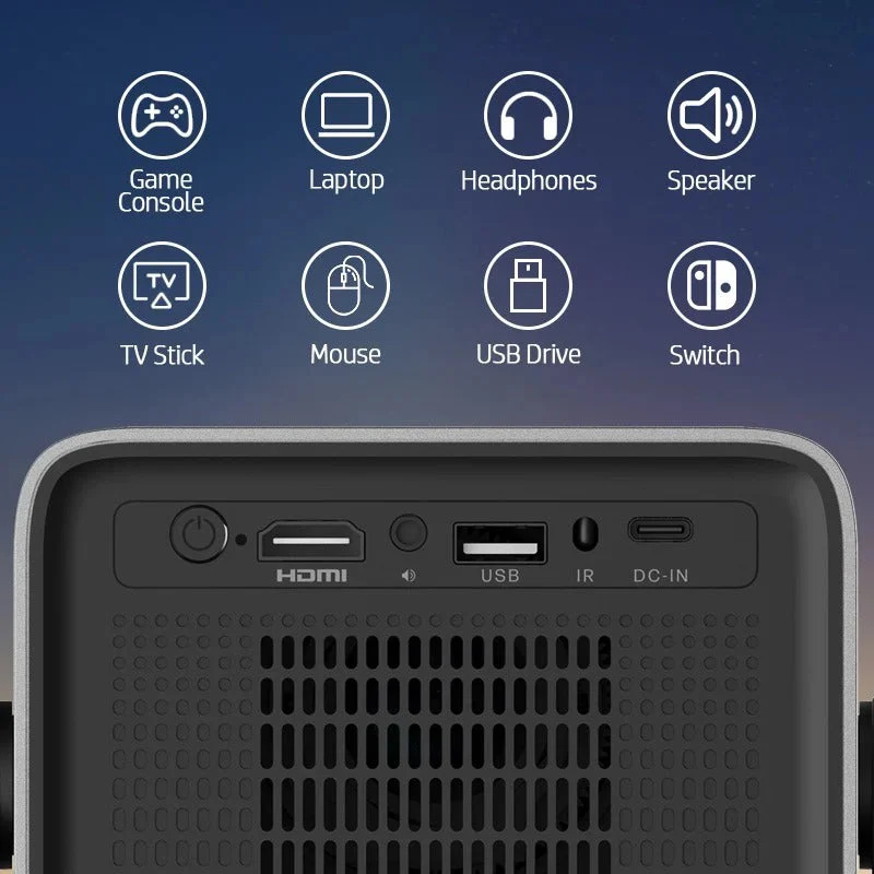 HP MC475 1080P Full HD LCD Smart Portable Mini Projector with 4K Support